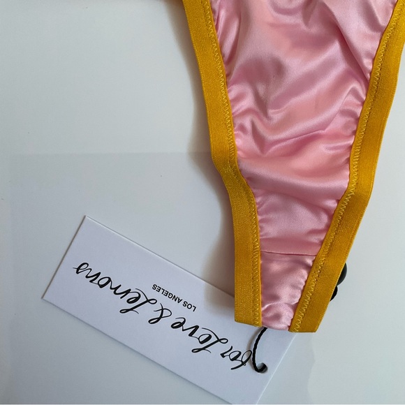 NWT For Love & Lemons Floral Pink Thong Bikini, Size XXS - Picture 10 of 11